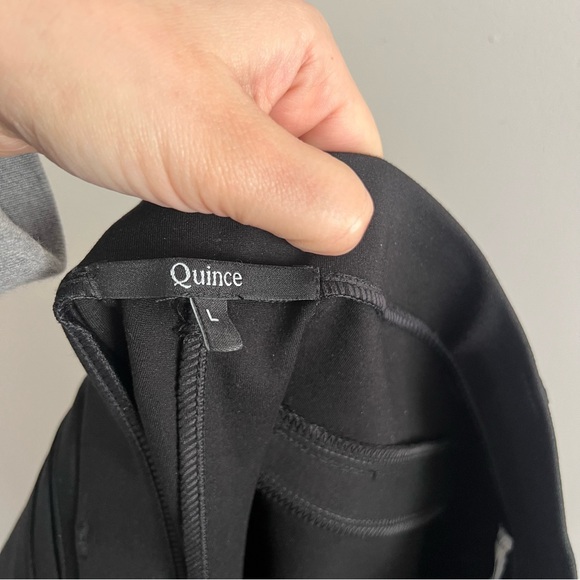 Quince Ultra-Stretch Ponte Straight Leg Pant in Black Women's Large Petite PL - Picture 4 of 6